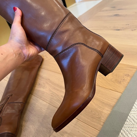 Chloe over-the-knee tan leather boots. New, never worn. - Picture 7 of 9
